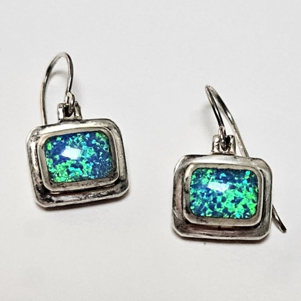 Sterling Silver Opal Earrings 925